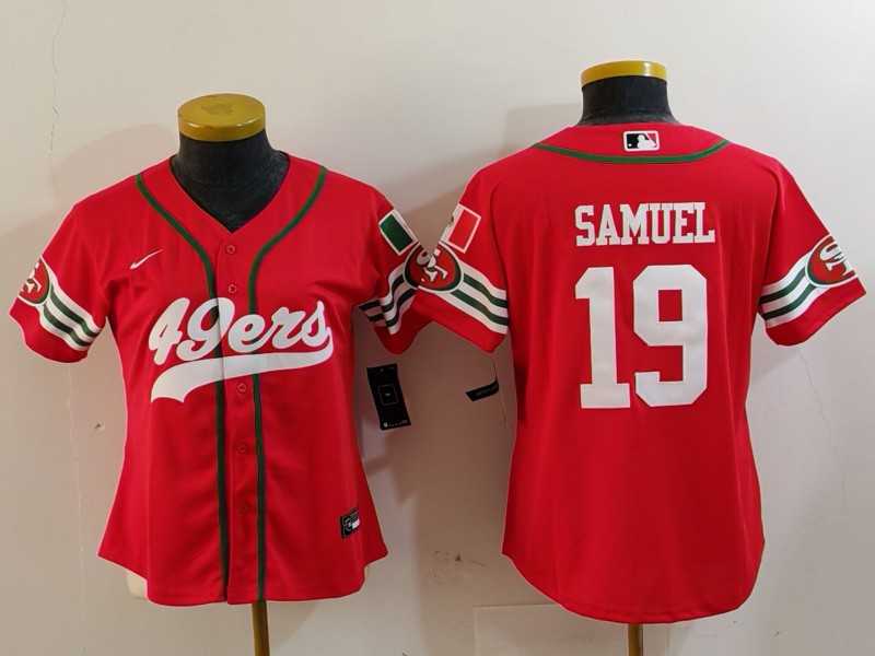 Women%27s San Francisco 49ers #19 Deebo Samuel Red Mexico Cool Base Stitched Baseball Jersey
